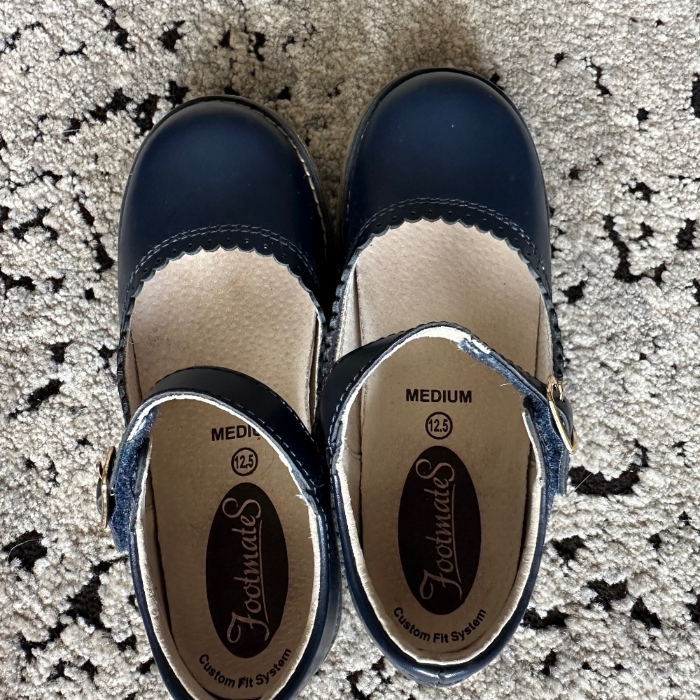 Girls Footmates Navy Mary Jane’s